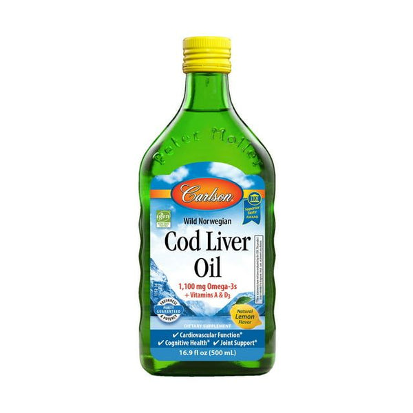Carlson Wild Norwegian Liquid Cod Liver Oil, 1100 mg Omega-3s, 16.9 fl oz, Lemon EasyOptionXY LLC