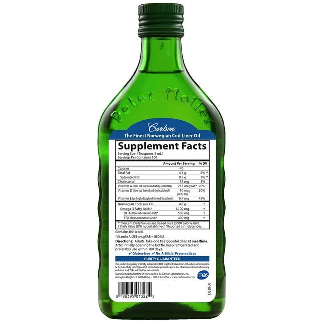 Carlson Labs - Norwegian Cod Liver Oil Regular Flavor - 16.9 fl. oz. EasyOptionXY LLC