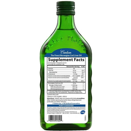Carlson Labs - Norwegian Cod Liver Oil Regular Flavor - 16.9 fl. oz. EasyOptionXY LLC