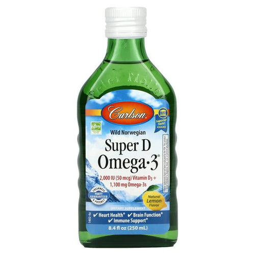 Carlson Super D Omega-3 Lemon 8.4 Fl Oz EasyOptionXY LLC
