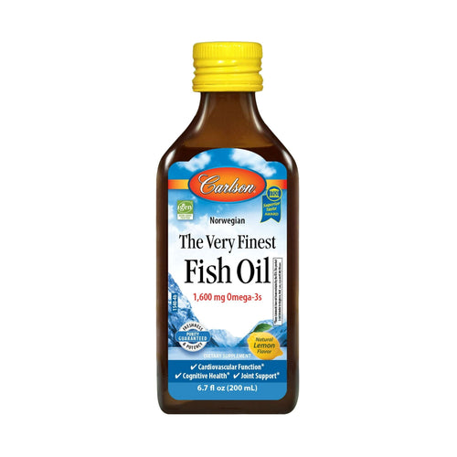 Carlson Norwegian The Very Finest Fish Oil Liquid, 1600 mg Omega-3, Lemon, 6.7 Fl Oz. EasyOptionXY LLC