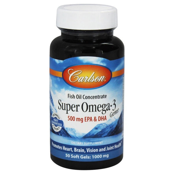 Carlson Labs - Super Omega-3 Gems Fish Oil Concentrate 1000 mg. - 50 Softgels EasyOptionXY LLC