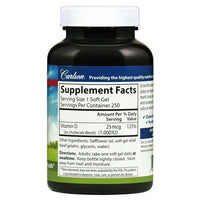 Carlson Labs - Vitamin D3 1000 IU - 250 Softgels EasyOptionXY LLC