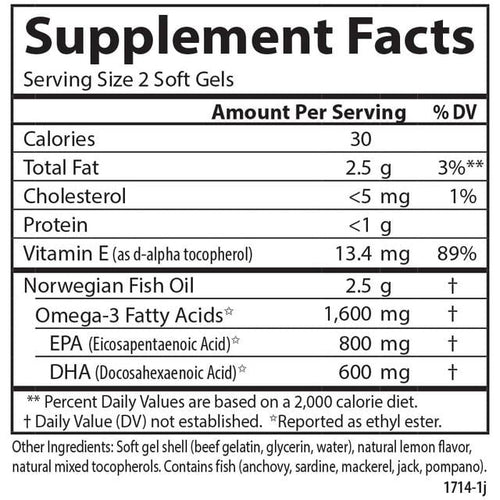 Carlson Wild Caught Elite Omega-3 Gems Softgels, 1600 Mg, Lemon, 90 + 30 Ct EasyOptionXY LLC