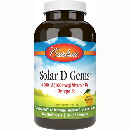 Solar D Gems 4000 IU Vitamin D3 Plus Omega-3s 360 Soft Gels EasyOptionXY LLC