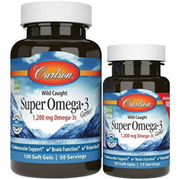 Wild Caught, Super Omega-3 Gems, 1,200 mg, 100 + 30 Soft Gels (600 mg per Soft Gel), Carlson EasyOptionXY LLC