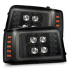 AlphaRex 92-96 Ford F-Series/Bronco NOVA-Series LED Projector Headlights Alpha-Black OffRoadUSA.com