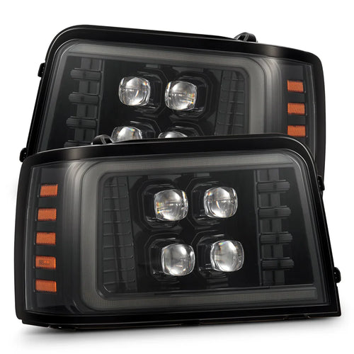 AlphaRex 92-96 Ford F-Series/Bronco NOVA-Series LED Projector Headlights Alpha-Black OffRoadUSA.com
