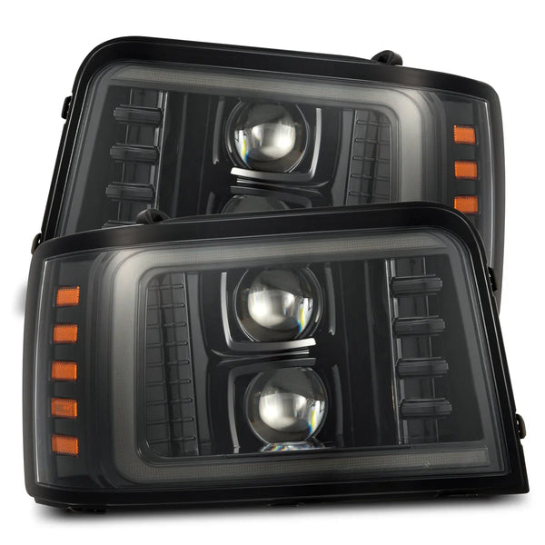 AlphaRex 92-96 Ford F-Series/Bronco PRO-Series Halogen Projector Headlights Alpha-Black OffRoadUSA.com