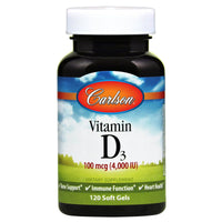Carlson - Vitamin D3 4000 IU (100 mcg), Cholecalciferol, Immune Support, 120 Softgels EasyOptionXY LLC