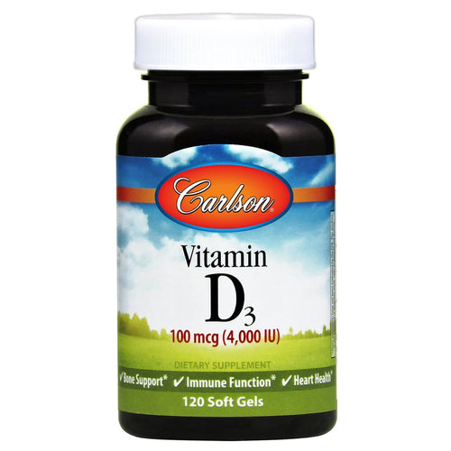 Carlson - Vitamin D3 4000 IU (100 mcg), Cholecalciferol, Immune Support, 120 Softgels EasyOptionXY LLC