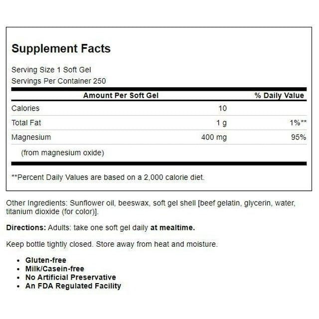 Carlson Liquid Magnesium Softgels, 250 Ct EasyOptionXY LLC