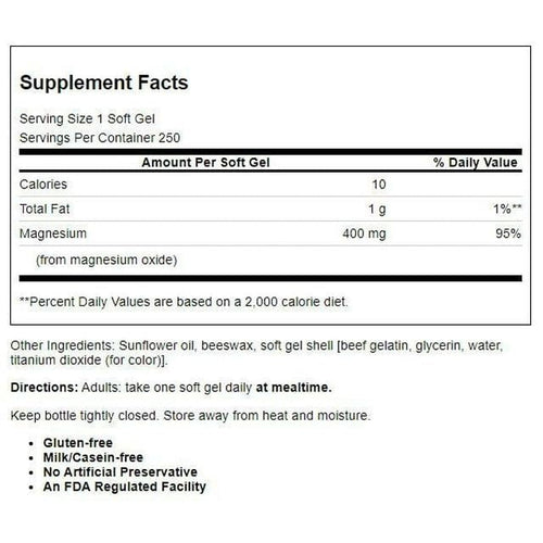 Carlson Liquid Magnesium Softgels, 250 Ct EasyOptionXY LLC