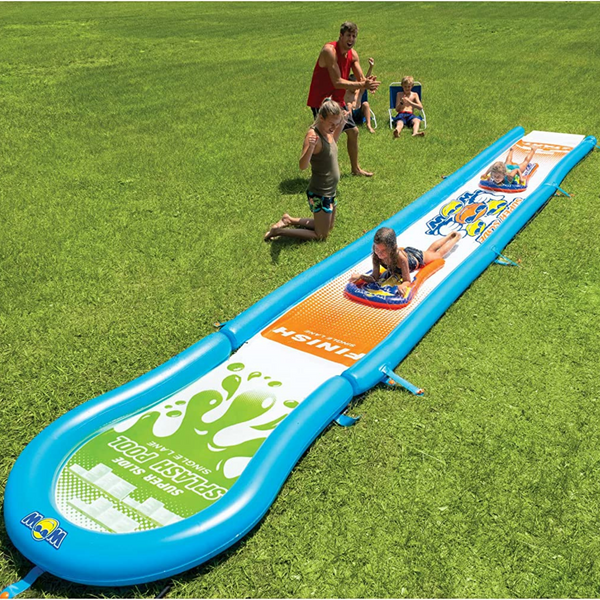 WOW Sports Single Lane Backyard Lawn Slide with Attached Pool Jupiter Gear