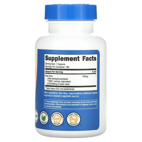 Nutricost Aloe Vera 100mg, 120 Capsules - Gluten Free, Non-GMO Supplement EasyOptionXY LLC