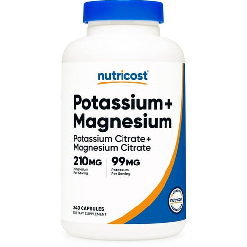 Nutricost Potassium (99 mg) Magnesium (210 mg) Citrates, 240 Capsules - Supplement EasyOptionXY LLC