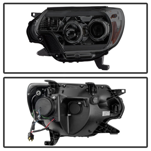 Spyder Toyota Tacoma 12-16 Projector Headlights Light Bar DRL Smoke PRO-YD-TT12-LBDRL-SM OffRoadUSA.com