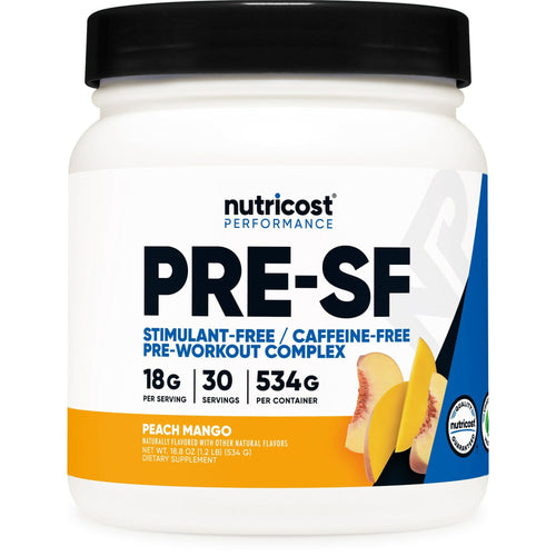 Nutricost Stim-Free Pre-Workout Powder, 30 Servings (Peach Mango) - Non-GMO Supplement EasyOptionXY LLC