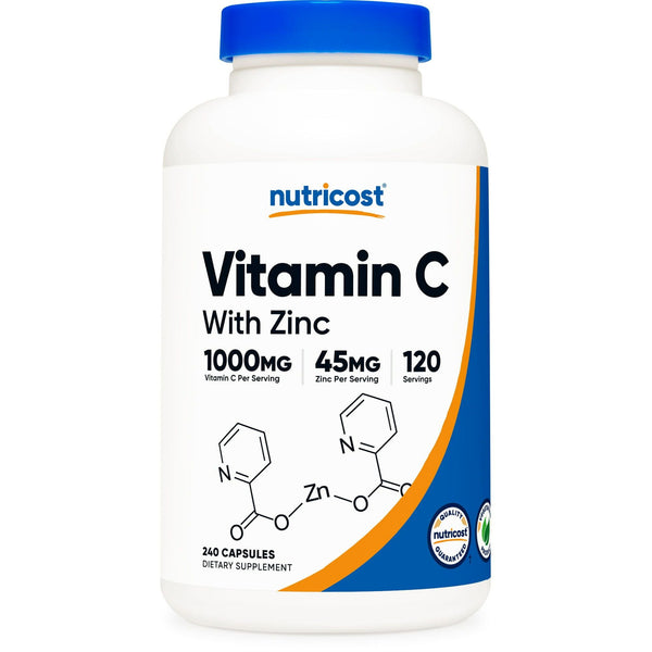 Nutricost Vitamin C with Zinc, 120 Servings - Non-GMO, Gluten Free Supplement EasyOptionXY LLC