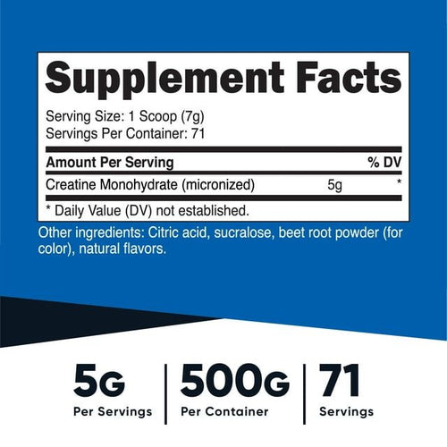 Nutricost Creatine Monohydrate Powder (500 Grams) (Fruit Punch) Supplement EasyOptionXY LLC