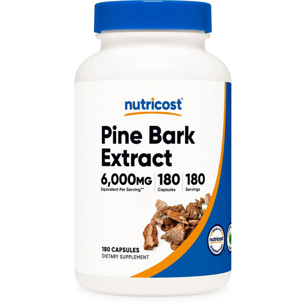 Nutricost Pine Bark Extract 6000mg Equivalent, 180 Capsules - Non-GMO Supplement EasyOptionXY LLC