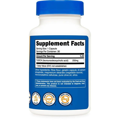 Nutricost Tudca 250mg, 30 Capsules (Tauroursodeoxycholic Acid) Supplement EasyOptionXY LLC