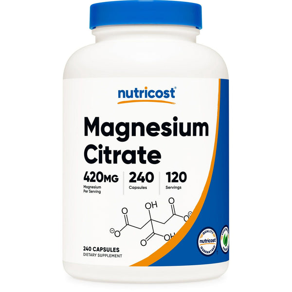 Nutricost Magnesium Citrate 420mg, 60 Servings, 240 Capsules - Non-GMO, Gluten Free Supplement EasyOptionXY LLC