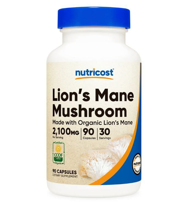 Nutricost Lion's Mane Mushroom Capsules 2100mg per Serving, 30 Servings, 90 Capsules, Supplement EasyOptionXY LLC