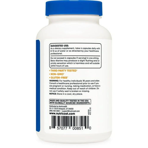 Nutricost Beta-Alanine Supplement 120 Capsules, 30 Servings, 3,400mg per Serving EasyOptionXY LLC