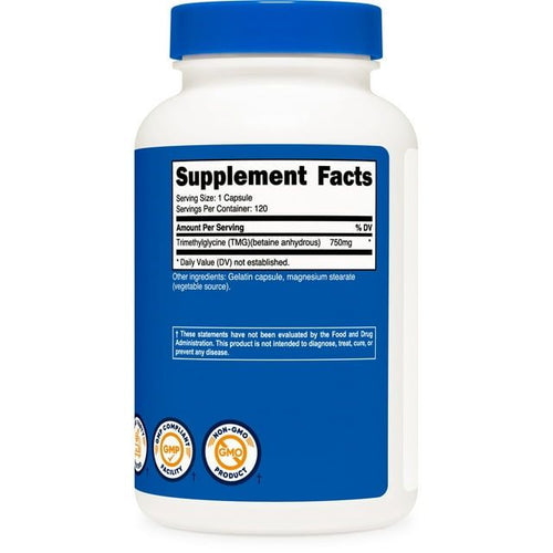 Nutricost Trimethylglycine (TMG) 750mg, 120 Capsules - Non-GMO Supplement EasyOptionXY LLC