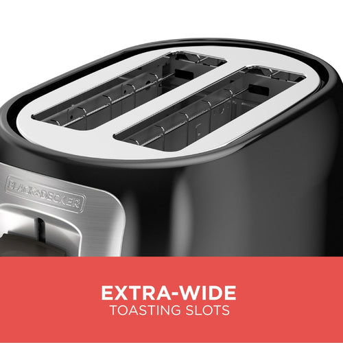 BLACK+DECKER 2-Slice Extra Wide Slot Toaster, Black, Silver, TR1278B EasyOptionXY LLC