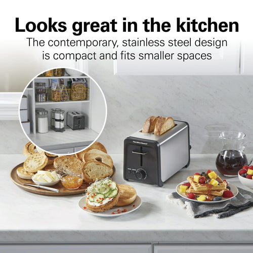 Hamilton Beach 2 Slice Toaster with Wide Slots, Bagel Function, Toast Boost, Stainless, New, 22997F EasyOptionXY LLC