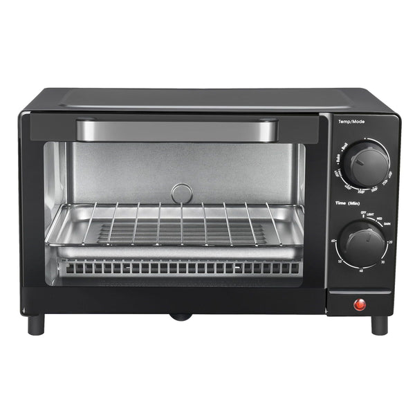 Mainstays 4 Slice Toaster Oven with 3 Setting, Baking Rack and Pan, Black, New EasyOptionXY LLC