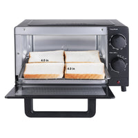 Mainstays 4 Slice Toaster Oven with 3 Setting, Baking Rack and Pan, Black, New EasyOptionXY LLC