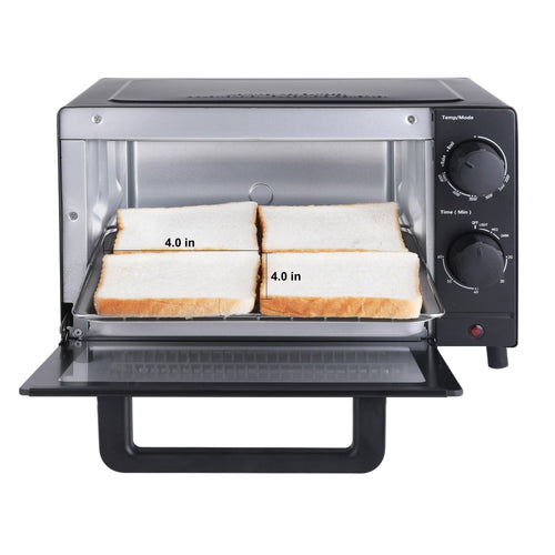 Mainstays 4 Slice Toaster Oven with 3 Setting, Baking Rack and Pan, Black, New EasyOptionXY LLC