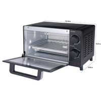 Mainstays 4 Slice Toaster Oven with 3 Setting, Baking Rack and Pan, Black, New EasyOptionXY LLC
