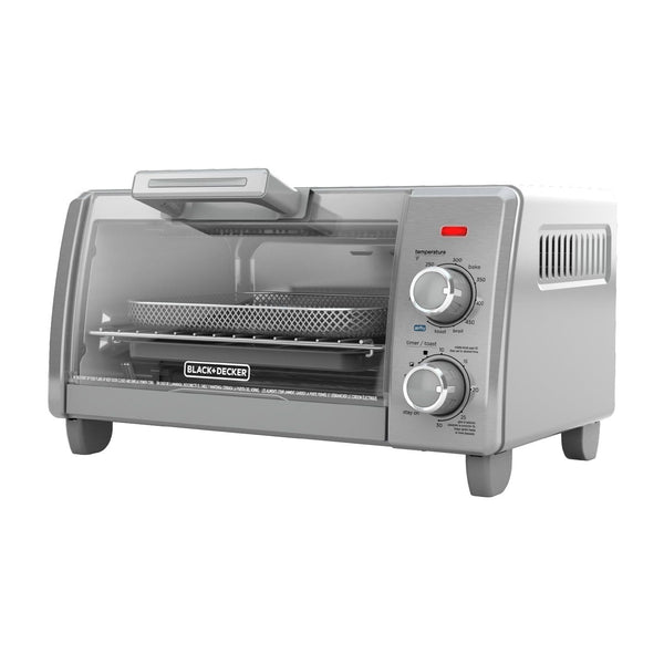 BLACK+DECKER Crisp 'N Bake Air Fry 4-Slice Toaster Oven, Silver & Black, TO1787SS EasyOptionXY LLC