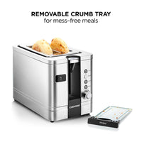 Chefman 2-Slice Digital Pop-Up Toaster, Stainless Steel, Bagel Sized Slots, Removable Crumb Tray EasyOptionXY LLC