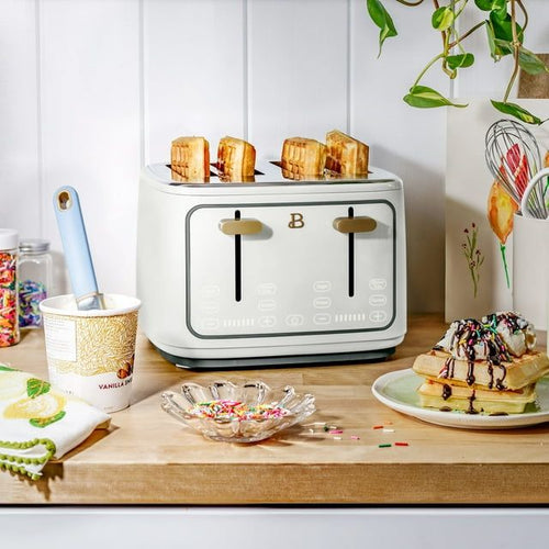 Beautiful 4-Slice Toaster with Touch-Activated Display, White Icing by Drew Barrymore EasyOptionXY LLC