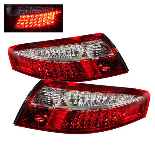 xTune Porsche 911 996 ( Non 4S. Turbo. GT3 ) 99-04 LED Tail Lights Red Clear ALT-ON-P99699-LED-RC OffRoadUSA.com