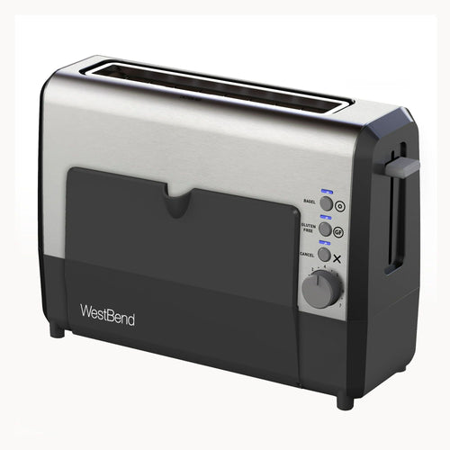 West Bend QuikServe Compact 2-Slice Toaster with Extra Wide Slots and Cool Touch Exterior, in Stainless Steel (77222) EasyOptionXY LLC