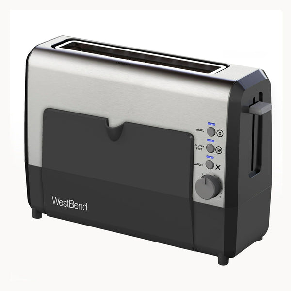 West Bend QuikServe Compact 2-Slice Toaster with Extra Wide Slots and Cool Touch Exterior, in Stainless Steel (77222) EasyOptionXY LLC