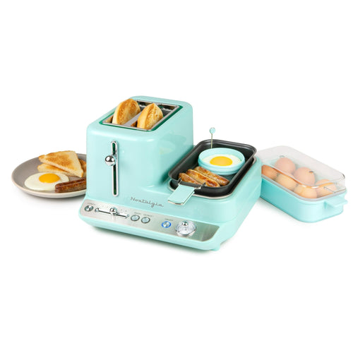 Nostalgia CLBS3AQ Retro 3-in-1 Breakfast Station, Aqua EasyOptionXY LLC