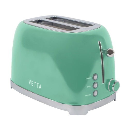 VETTA 2-Slice Extra-Wide-Slot Retro Toaster, Stainless Steel (Seafoam Green), VTS-201RGR EasyOptionXY LLC