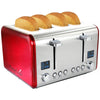 MegaChef 4 Slice Toaster in Stainless Steel Red EasyOptionXY LLC