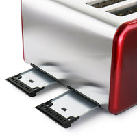 MegaChef 4 Slice Toaster in Stainless Steel Red EasyOptionXY LLC