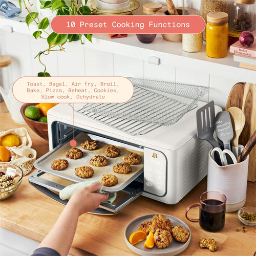 Beautiful Infrared Air Fry Toaster Oven, 9-Slice, 1800 W, White Icing by Drew Barrymore EasyOptionXY LLC