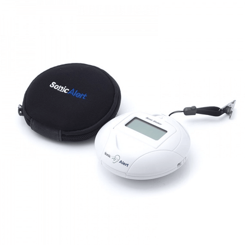 Sonic Alert - Sonic Shaker Portable Alarm Clock, Compact Design with Digital Display - White EasyOptionXY LLC
