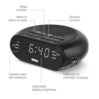 RCA Digital Radio Alarm Clock with USB Charging Cord EasyOptionXY LLC