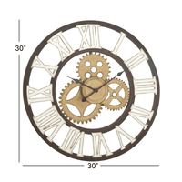 DecMode 30" Brown Metal Gear Wall Clock EasyOptionXY LLC